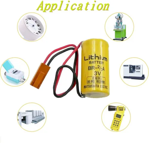 Vista 3 de Paquete de 10 baterías de litio de 3 V 1600 mAh BR-2/3A PLC, repuesto para Panasonic BR-2/3A con enchufe marrón