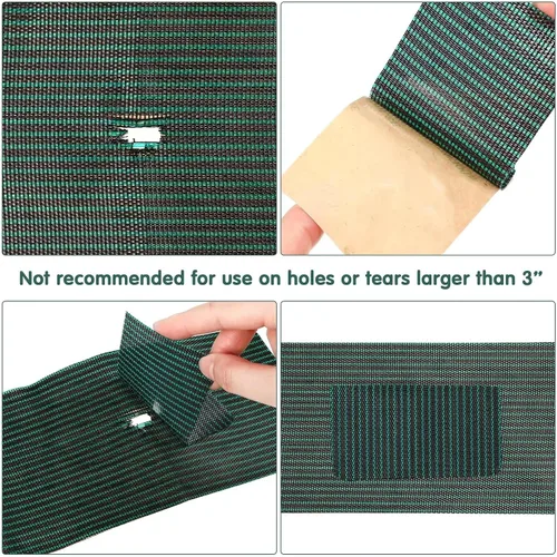 Vista 4 de Kit de parches para cubierta de seguridad para piscina, kit de reparación de cubierta de seguridad para piscina, parche autoadhesivo de malla verde