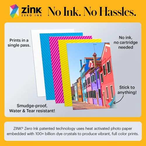 Vista 4 de Kodak Printomatic - Cámara instantánea (verde) todo en paquete + papel Zink (20 hojas) + funda de lujo + álbum de fotos + 7 juegos de calcomanías +