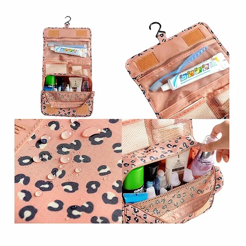 Vista 4 de seven wolves Bolsas de cosméticos colgantes - Organizador de viaje portátil Bolsas de cosméticos Bolsas de cosméticos Cajas de señoras Kit de Rosado