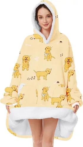 Vista 11 de Zando Manta con Capucha Ponible Manta para Niños y Adultos Manta Cómoda con Capucha Sudadera de Gran Tamaño Sherpa Forro Polar