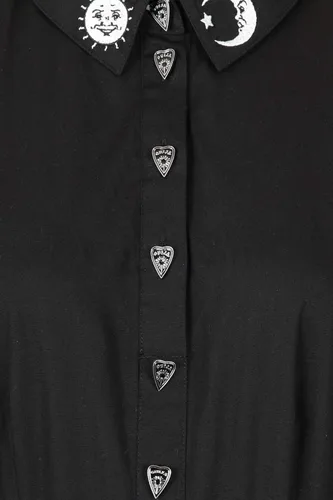 Vista 3 de Hell Bunny Samara Sun Moon Wicca - Vestido largo de brujería gótica, Negro