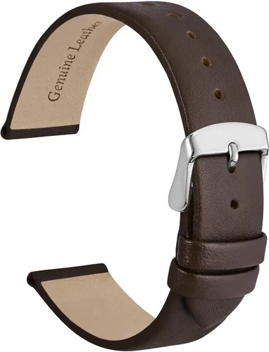 Vista 35 de WOCCI Correa de reloj elegante de 0.315 in de ancho, correa de repuesto de cuero genuino con hebilla dorada (negro)