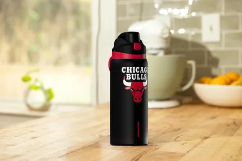 Vista 8 de Hydrapeak Botella de agua aislada de 32 onzas con licencia oficial de la NBA Atlanta Hawks Oasis con tapa de botón y asa integrada, botella