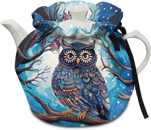 Vista 18 de DISNIMO Funda de tetera aislada a prueba de polvo con diseño floral de colibrí, para mantener el calor, accesorios decorativos, colcha