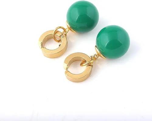 Vista 2 de Goku - Aretes y anillos negros, 1 par de aretes Goku Cosplay con clip y anillo, Metal, No es una piedra preciosa