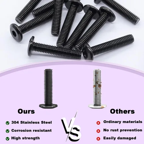 Vista 4 de Taiss 10 piezas de tornillos de cabeza hexagonal de 5/16-18x1, pernos para muebles, tornillos para muebles de acero inoxidable 304, pernos de 1/4