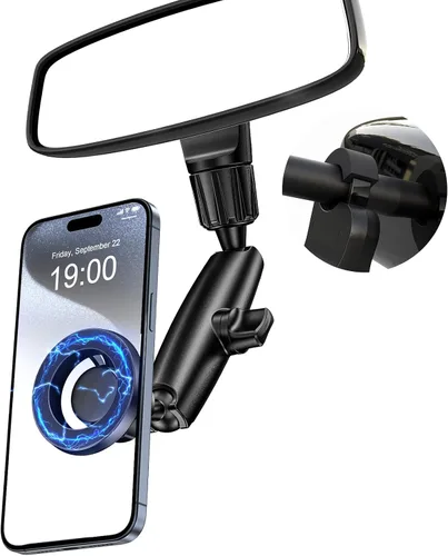 Vista 8 de Soporte para teléfono con espejo retrovisor, giratorio de 360°, compatible con todos los teléfonos celulares iPhone y Android de 4 a 7 pulgadas