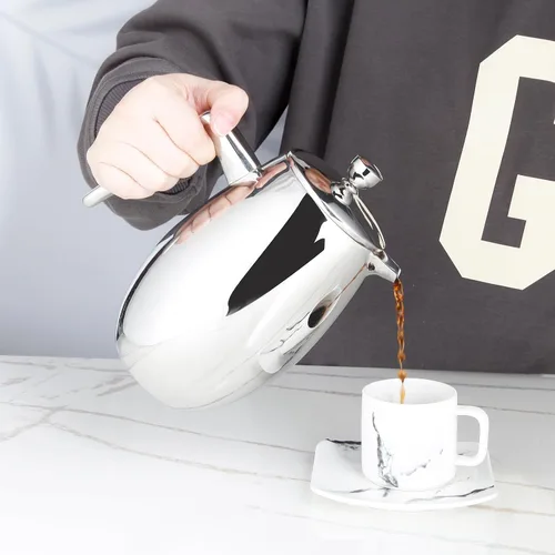 Vista 3 de Easyworkz Nando French Press - Cafetera térmica con aislamiento de doble pared de 12 onzas, cafetera de acero inoxidable 304