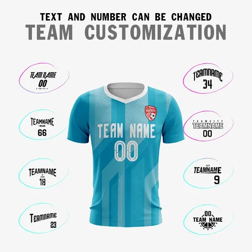 Vista 3 de Camiseta de fútbol personalizada para hombres y jóvenes, camisetas de fútbol atléticas personalizadas con el nombre del equipo y el logotipo