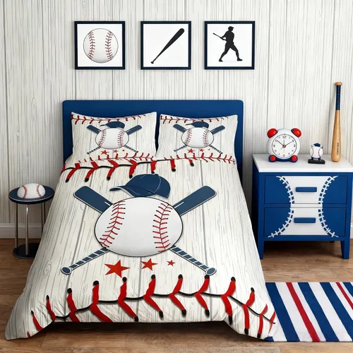 Vista 45 de Funda de edredón Happy Camping, juego de ropa de cama con temática de cámper para niños, funda de edredón de estilo rústico para decoración