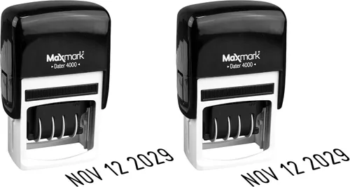 Vista 15 de MaxMark 2000 Dater - Sello de fecha autoentintado, color negro, paquete de 2