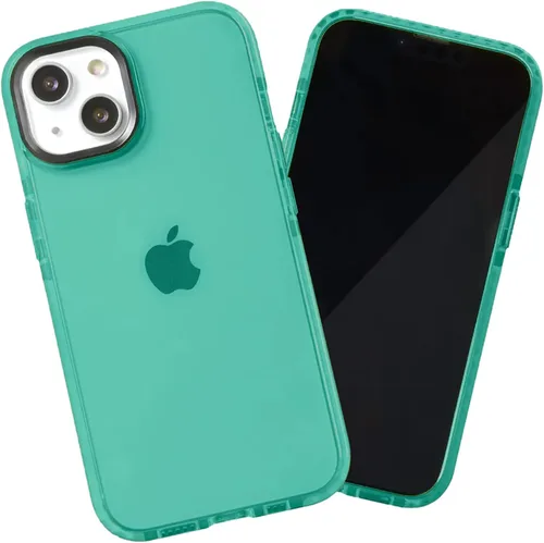 Vista 105 de SteepLab Funda de barrera para iPhone 13, protección de 360 grados que absorbe impactos con bisel elevado y colores llamativos (cielo azul brillante)