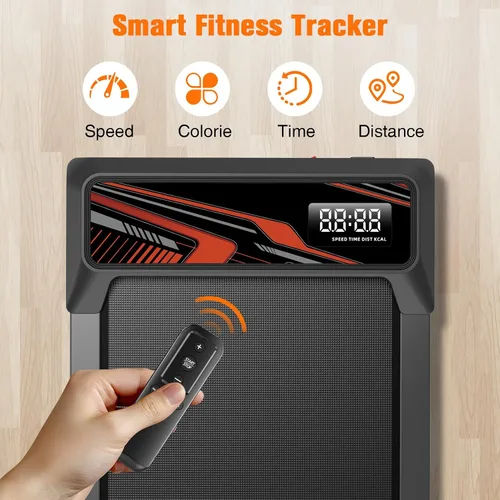Vista 5 de Walking Treadmill Pad with Adjustable 8% Incline for Home Office 2-Negro