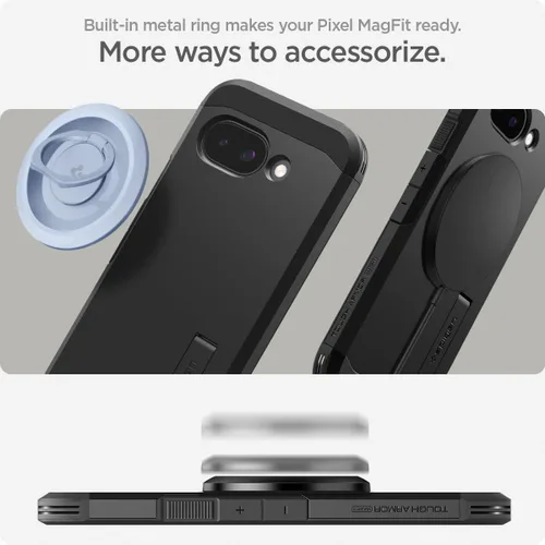 Vista 5 de Spigen Funda para Pixel 9a, Tough Armor (Ai) MagFit (2025) [Compatible con accesorios MagSafe] - Negro