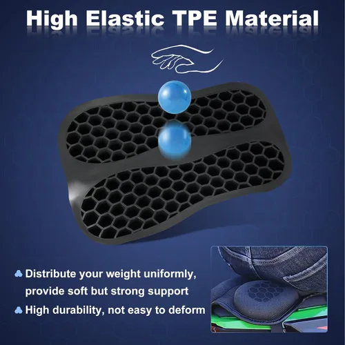 Vista 2 de Cojín Plegable de Gel para Asiento Trasero de Motocicleta de Pasajero, Estructura de Panal 3D Absorción de Impactos y Transpirable Almohadilla