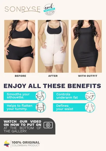 Vista 5 de Sonryse TR86BF Tummy Control Post Surgery Fajas Colombiana Levanta Cola Reductoras y Moldeadoras