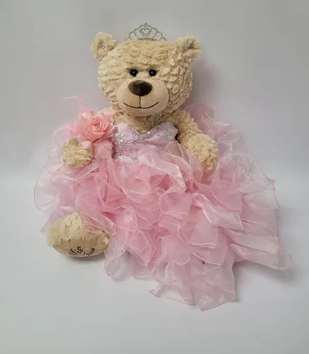 Vista 15 de KINNEX COLLECTIONS SINCE 1997 20" Quince Anos Quinceanera Last Doll Osito de peluche con vestido (pieza central) ~ ARC16832-4R (azul bebé)