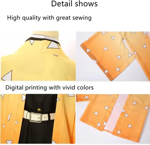 Vista 5 de QAQ-COSPPLAY - Disfraz de anime para cosplay de Kamado Nezuko Zenitsu Tanjirou Giyuu Kimono