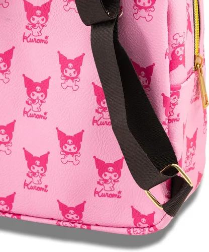 Vista 5 de Fast Forward Sanrio Kuromi and My Melody Mini mochila para niñas Mochila de piel sintética con Kuromi y My Melody Bolsa de viaje pequeña