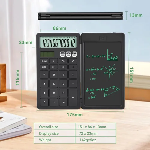 Vista 4 de Calculadora de Escritorio con Bloc de Notas LCD Borrable Calculadoras ROATEE Calculadoras Básicas de Escritorio para Escuela Secundaria Calculadora