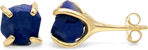 Vista 23 de Aretes de piedra preciosa natural en bruto con oro amarillo sobre plata de ley 925, 6 a 0.276 in, regalo de piedra de nacimiento de calidad genuina