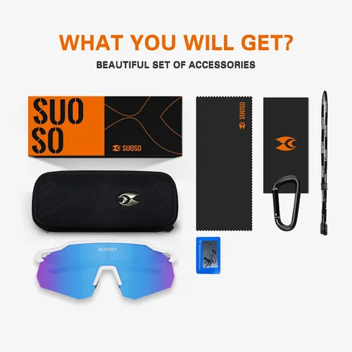 Vista 5 de suoso Gafas de sol deportivas polarizadas para hombres: Mujeres Protección UV Jóvenes Ciclismo Correr Béisbol Gafas de Sol Gafas de Soft