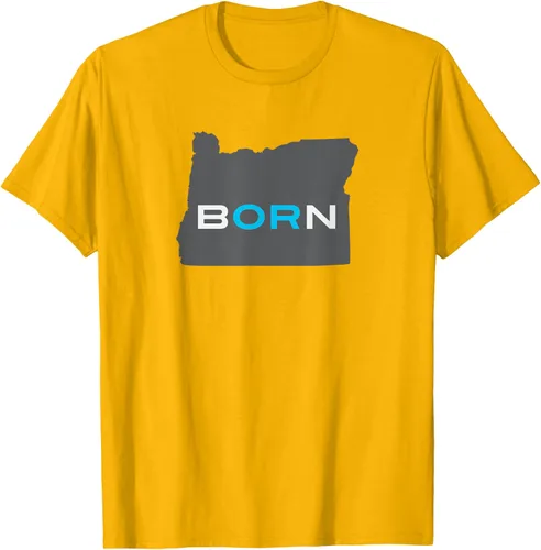 Vista 37 de Nacido en Oregon Camisa – Estado Mapa Born Idea de regalo, Negro