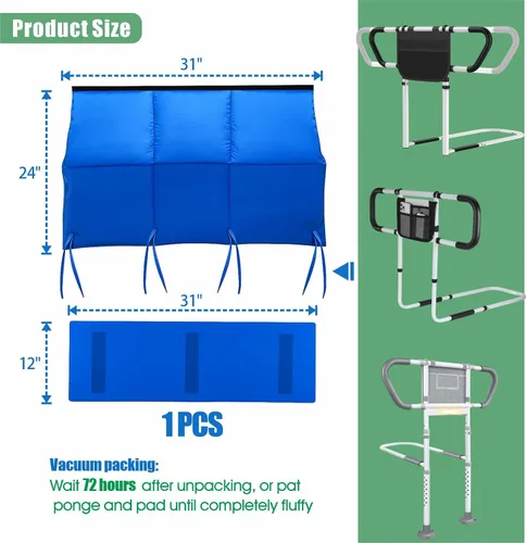 Vista 2 de EDWERD Cojín acolchado para riel de cama para clínica y hogar, almohadillas para parachoques de cabecera para adultos mayores, protector de caídas