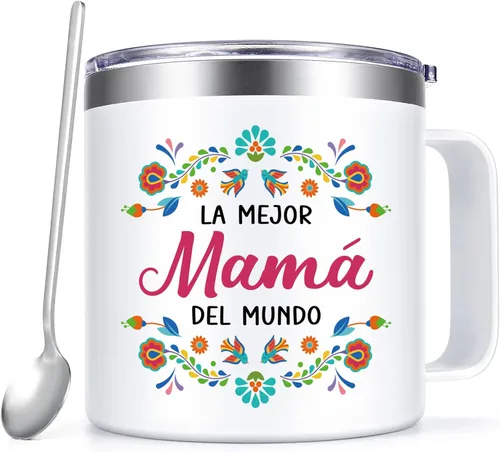 Vista 8 de Qtencas Regalos de Abuela, regalos para abuela, La Mejor Abuelita Del Mundo Taza de café aislada de 14 onzas, regalo de Abuelita en español