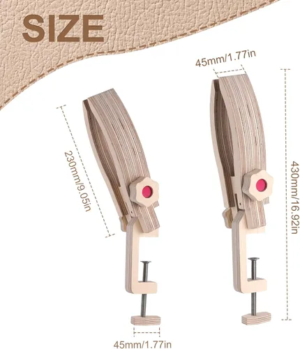 Vista 4 de citian Poni de costura de madera, cuero para manualidades, fácil de llevar, portátil, fácil de viajar, mini poni de costura Posición ajustable