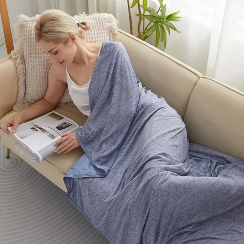 Vista 106 de Marchpower - Manta de enfriamiento para niños que duermen con calor, manta de lana fresca Arc-Chill con diseño de doble cara, fibra de enfriamiento