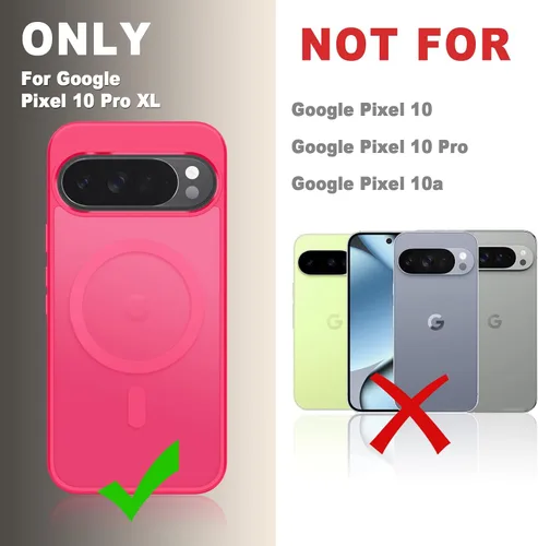 Vista 1743 de Funda para Google Pixel 10 Pro XL, cubierta magnética mate, color negro Fit for MagSafe, Screen Protector included, Shockproof Military Grade