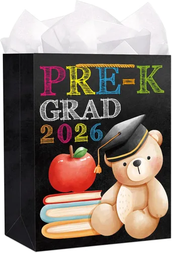 Vista 8 de WaaHome Bolsa de regalo de graduación de jardín de infantes para niños y niñas 2026-11.5 pulgadas, bolsas de regalo de graduación de jardín