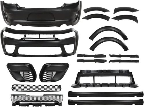 Vista 11 de PIT66 Kit de Reemplazo de Cuerpo para Parachoques Delantero Compatible con 2015 2016 2017 2018 2019 2020 2021 2022 Dodge Charger SRT Style Front