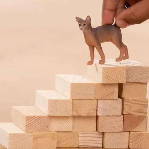 Vista 2 de Schleich Farm World - Juguete de gato abisinio - Figura de gato realista - Figura de gatito para niños y niños pequeños a partir de 3 años