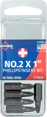 Vista 16 de Mayhew Tools 18747-5 Broca de inserción Phillips, n.º 0 x 1 pulgada, paquete de 5