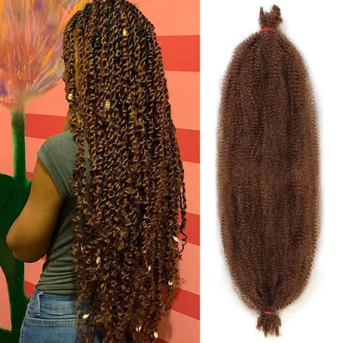 Vista 37 de Cabello de Envoltura Pre-Esponjado de 8 Pulgadas, 3 Paquetes, Cabello Afro Twist Pre-Separado Elástico para Locs, Cabello Afro Twist Negro Natural