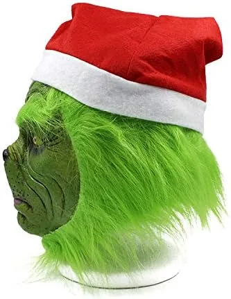 Vista 8 de Accesorios para disfraz de Navidad máscara de látex verde aterradora máscaras para adultos