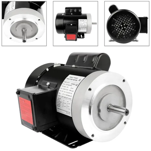 Vista 3 de 1 HP Motor eléctrico de uso general monofásico Motor 3450 RPM 115/230V 11.2/5.6A 56C Marco TEFC CW/CCW