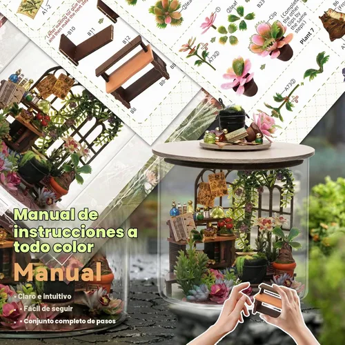 Vista 5 de Flever - Kit de casa de muñeca en miniatura para bricolaje, habitación creativa serie Botella de los Sueños, con muebles, para regalo romántico