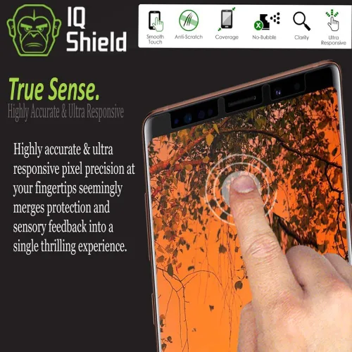 Vista 9 de IQShield Paquete de 2 protectores de pantalla para Samsung Galaxy Note 9 (compatible con fundas), fácil de instalar, ultra fino, antiarañazos