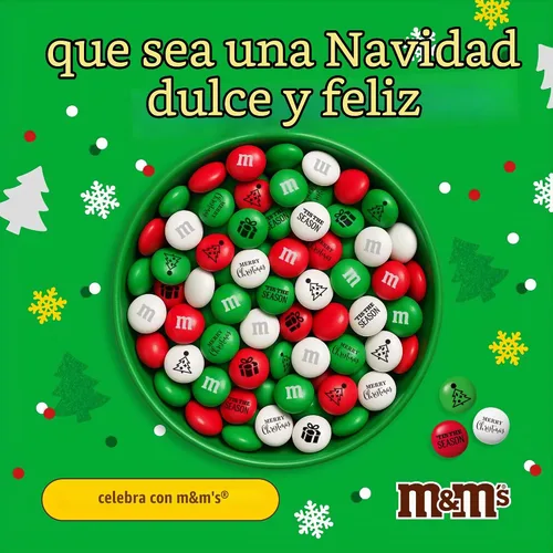 Vista 4 de M&M'S WORLD Dulces de Chocolate con Leche de Navidad - 2 Libras de Chocolate de Color Festivo a Granel Para Bolsas de Dulces de Navidad