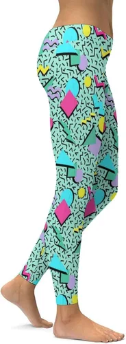 Vista 4 de Leggings artísticos de los años 80 para mujer, pantalones elásticos suaves y de cintura alta, sin costuras, para entrenamiento