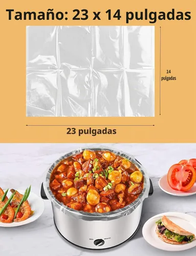 Vista 3 de 16 bolsas de revestimiento de olla de cocción lenta, bolsas de cocina desechables multiusos, tamaño grande para 3 cuartos de galón a 8 cuartos