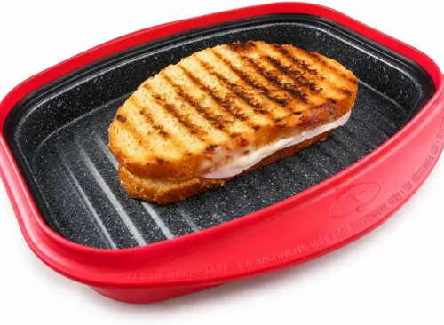 Vista 7 de Microheath - Parrilla sartén para cocinar en microondas - color rojo.