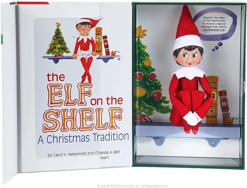 Vista 2 de The Elf on the Shelf: Una tradición navideña con Blue Eyed Girl North Pole Pixie-Elf Box Set Plus Bonus un DVD de Elf Story