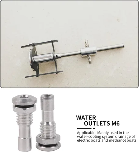 Vista 7 de Mxfans Válvula de agua de boquilla de salida 4X M6 Silver para RC Boat DIY Conexión