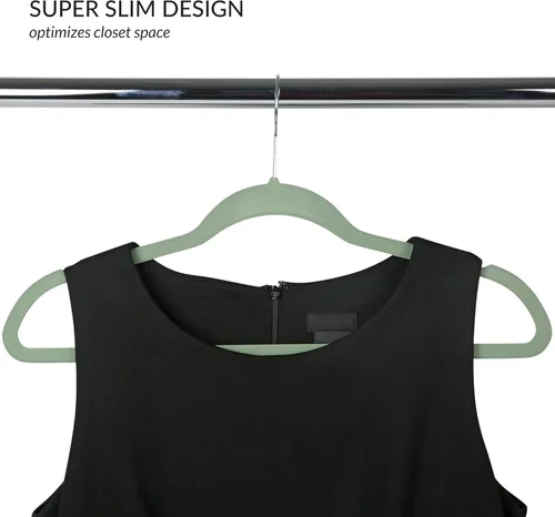 Vista 3 de Simplify - Perchas de terciopelo delgadas para ropa Juego de 100 Antideslizantes Camisas Trajes Pantalones Vestidos Prendas