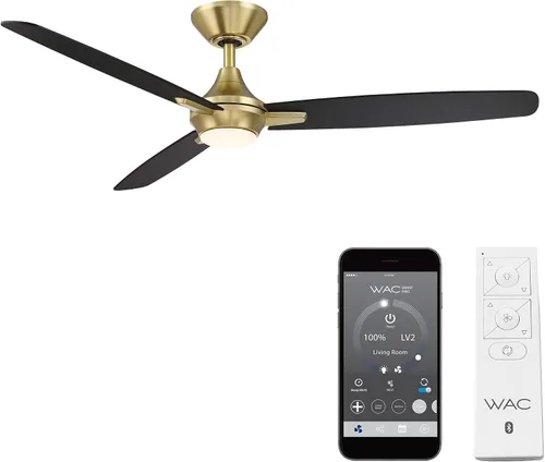 Vista 16 de WAC Lighting Blitzen Ventilador de techo inteligente de aluminio de 3 aspas en níquel cepillado
